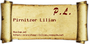 Pirnitzer Lilian névjegykártya